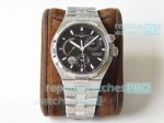 Swiss Grade Replica Vacheron Constantin Overseas Dual Time Watch SS Black Dial